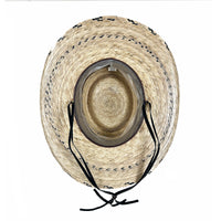 Premium Palm Straw Oval Crown Western Hat with Chin Cord - Rockmount