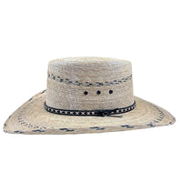 Premium Palm Straw Oval Crown Western Hat with Chin Cord - Rockmount