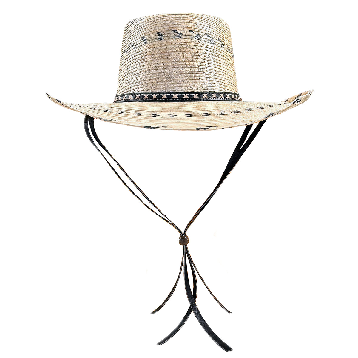 Premium Palm Straw Oval Crown Western Hat with Chin Cord - Rockmount