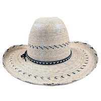 Premium Palm Straw Cowboy Hat with Gus Stripe - Rockmount