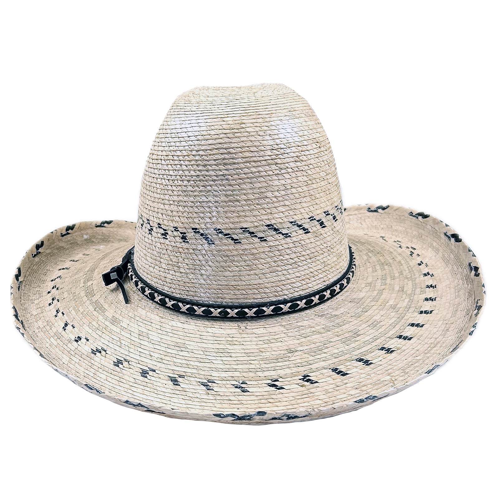 Premium Palm Straw Cowboy Hat with Gus Stripe - Rockmount