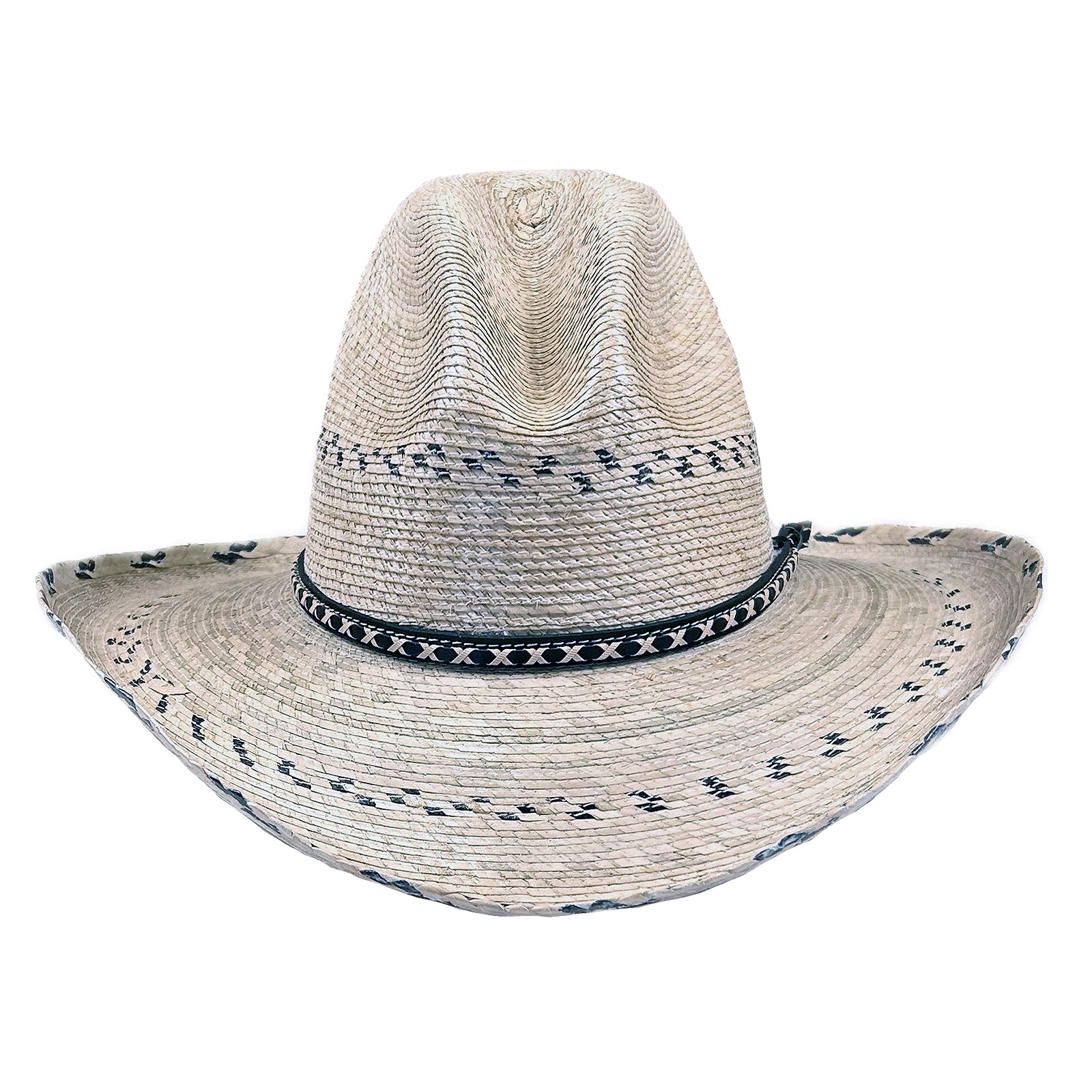 Premium Palm Straw Cowboy Hat with Gus Stripe - Rockmount