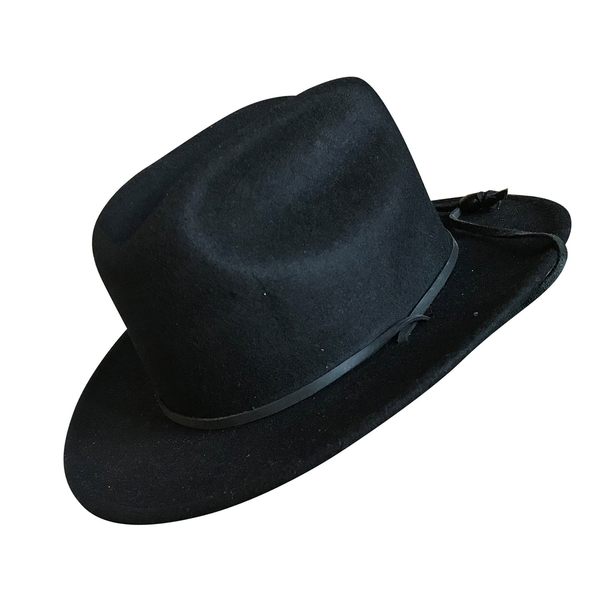 Kid's Black Felt Western Hat with Chin Strap - Rockmount