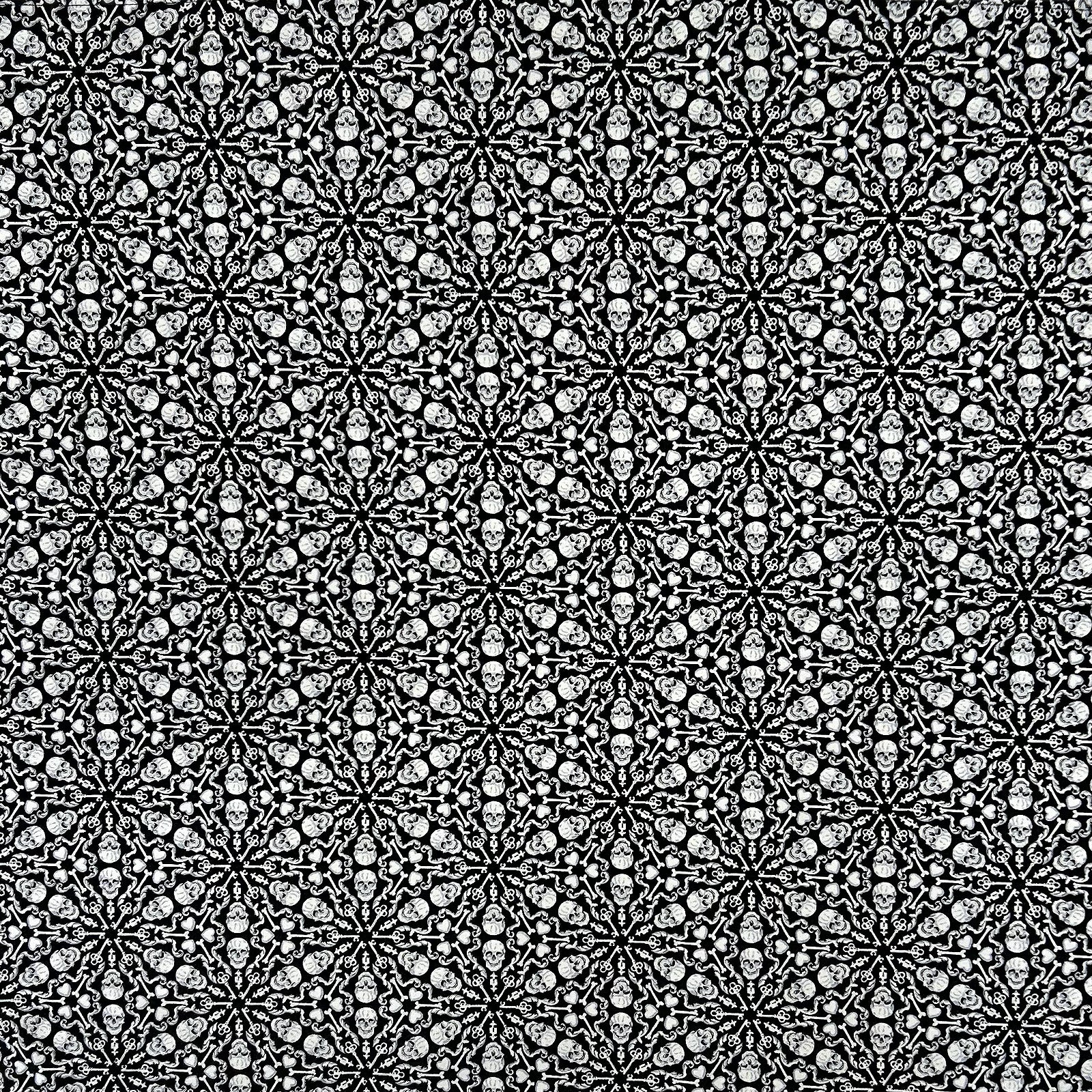 Skulls & Keys Western Cotton Bandana in Black