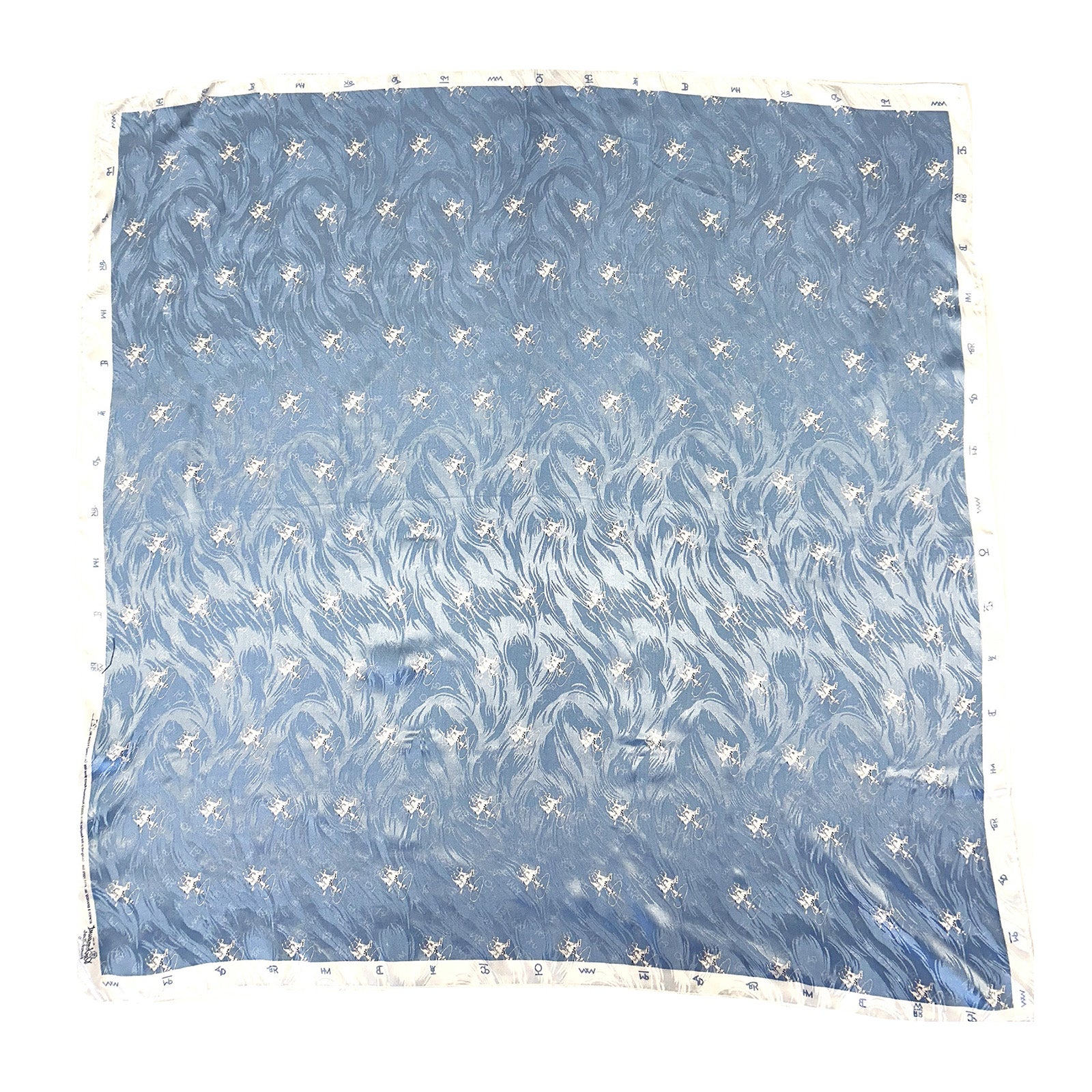 Vintage Roper & Brands Western Silk Scarf in Blue - Rockmount