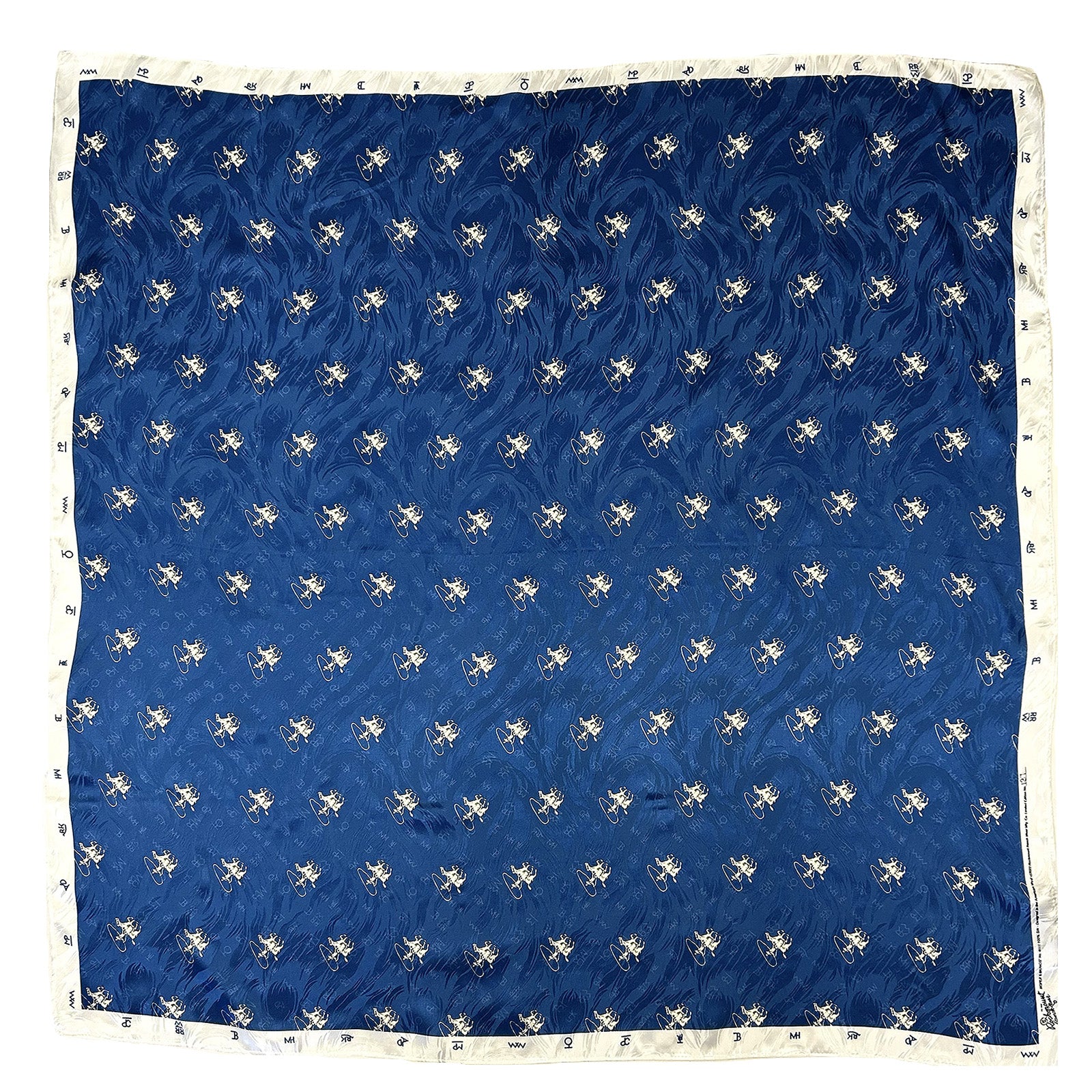 Vintage Roper & Brands Western Silk Scarf in Blue - Rockmount