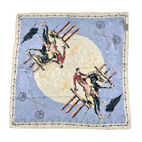 Vintage Rockmount Ranch Wear Bronc Silk Scarf in Blue - Rockmount