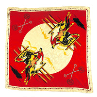 Vintage Rockmount Ranch Wear Bronc Silk Scarf in Red - Rockmount