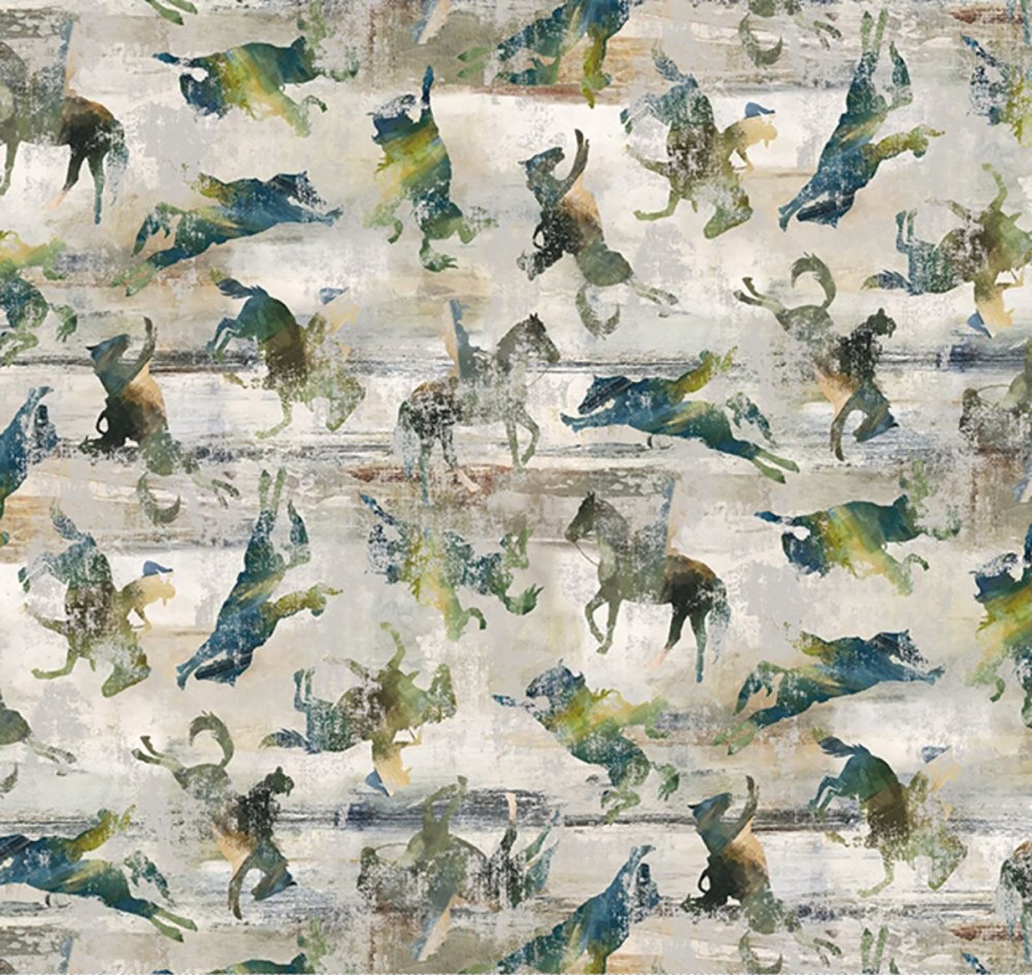 Riders & Broncs Western Cotton Bandana in Green