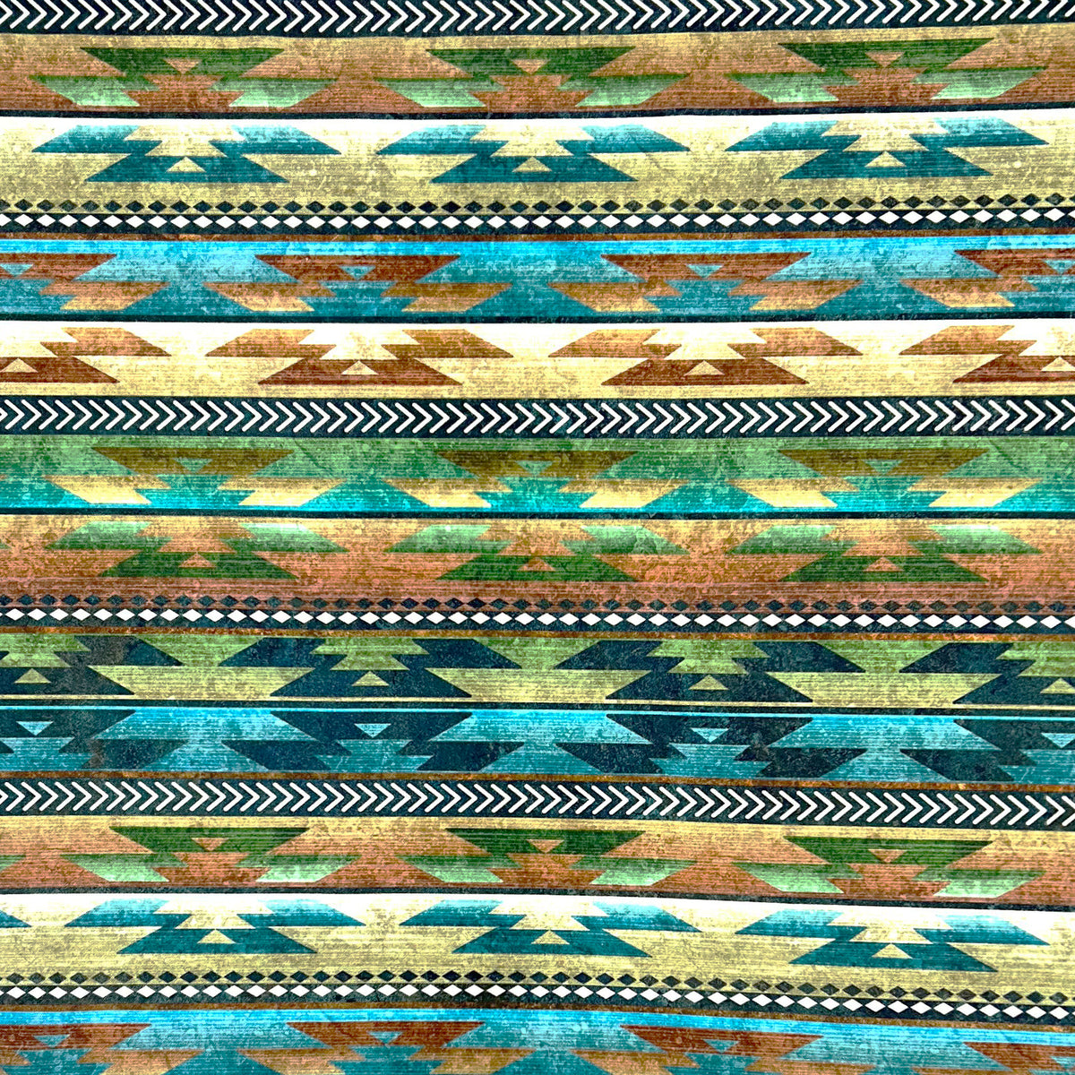 Green & Turquoise Native Pattern Western Bandana - Rockmount