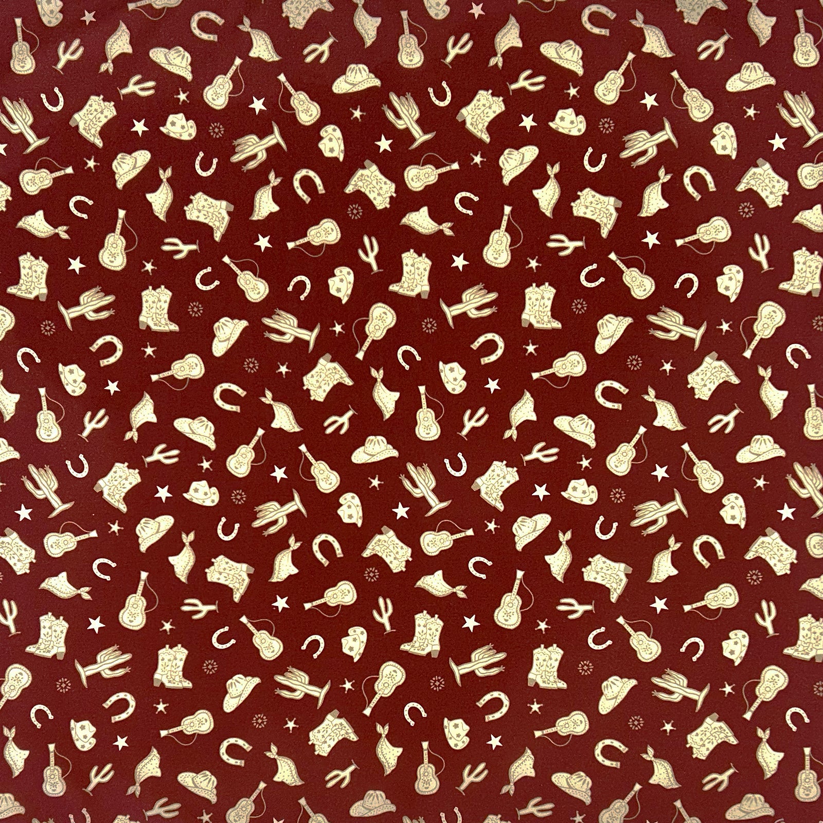 Guitars, Hats & Horseshoes Red Western Cotton Bandana
