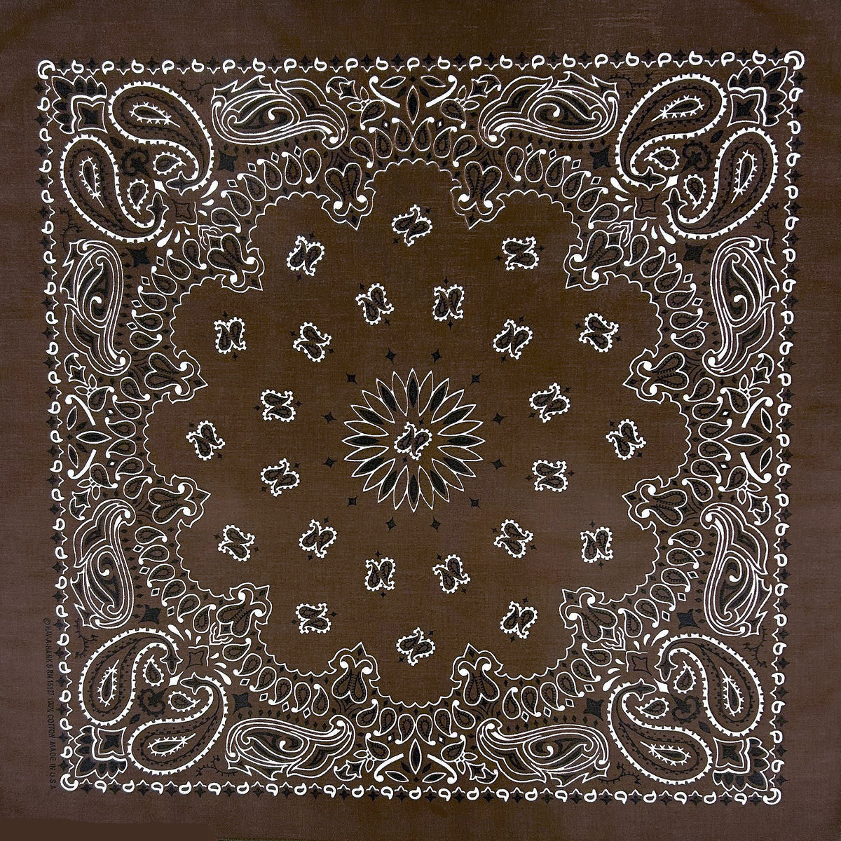 Paisley Western Cotton Bandana in Brown - Rockmount