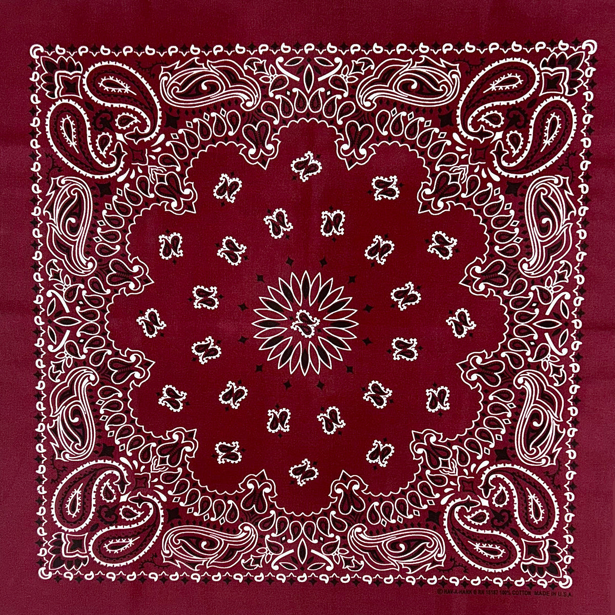 Paisley Western Cotton Bandana in Burgundy - Rockmount