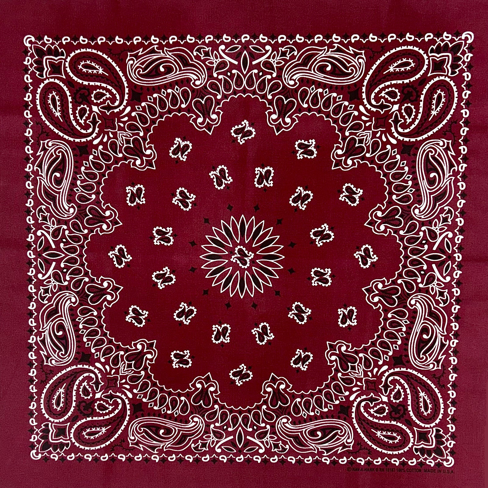Paisley Western Cotton Bandana in Burgundy - Rockmount