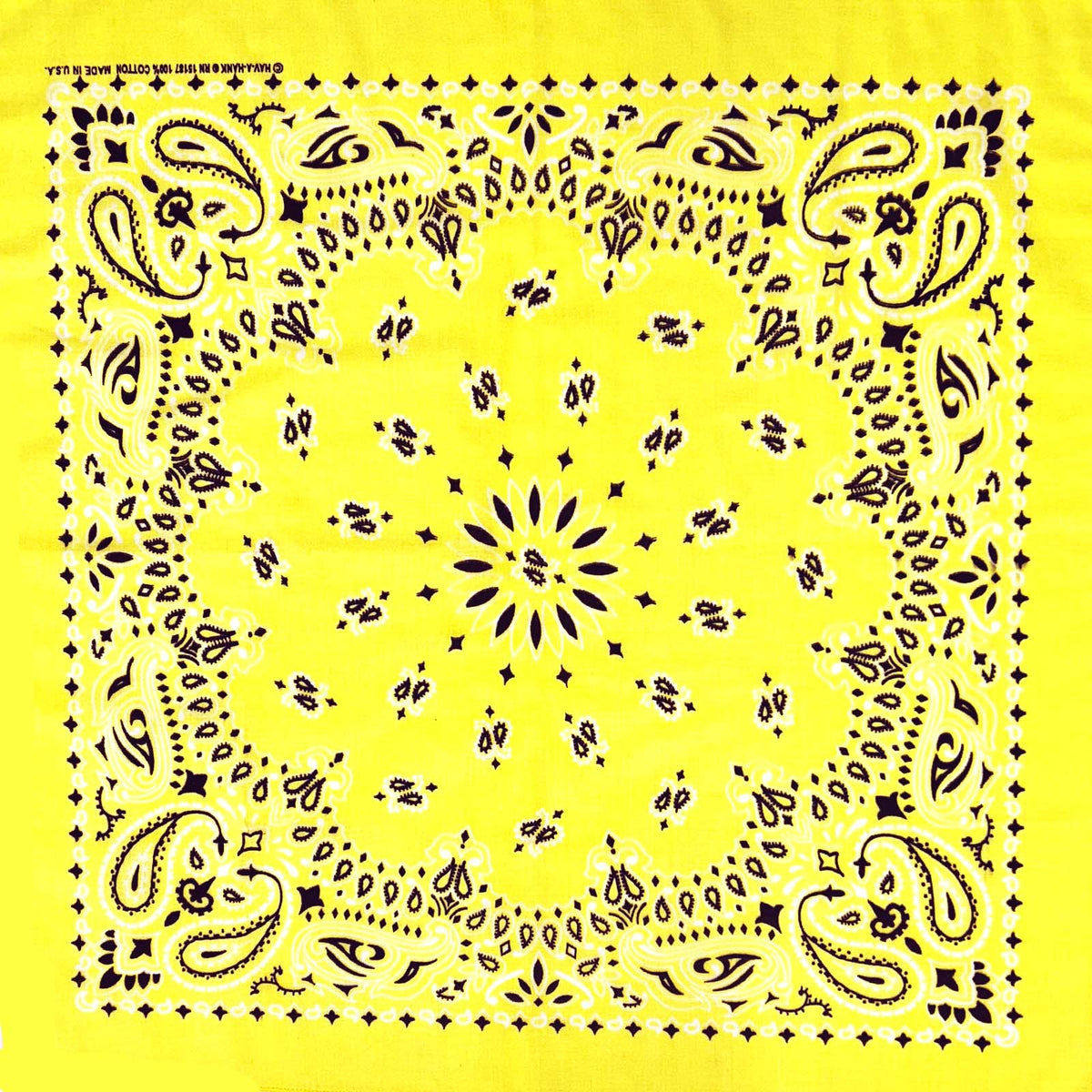 Paisley Western Cotton Bandana in Yellow - Rockmount