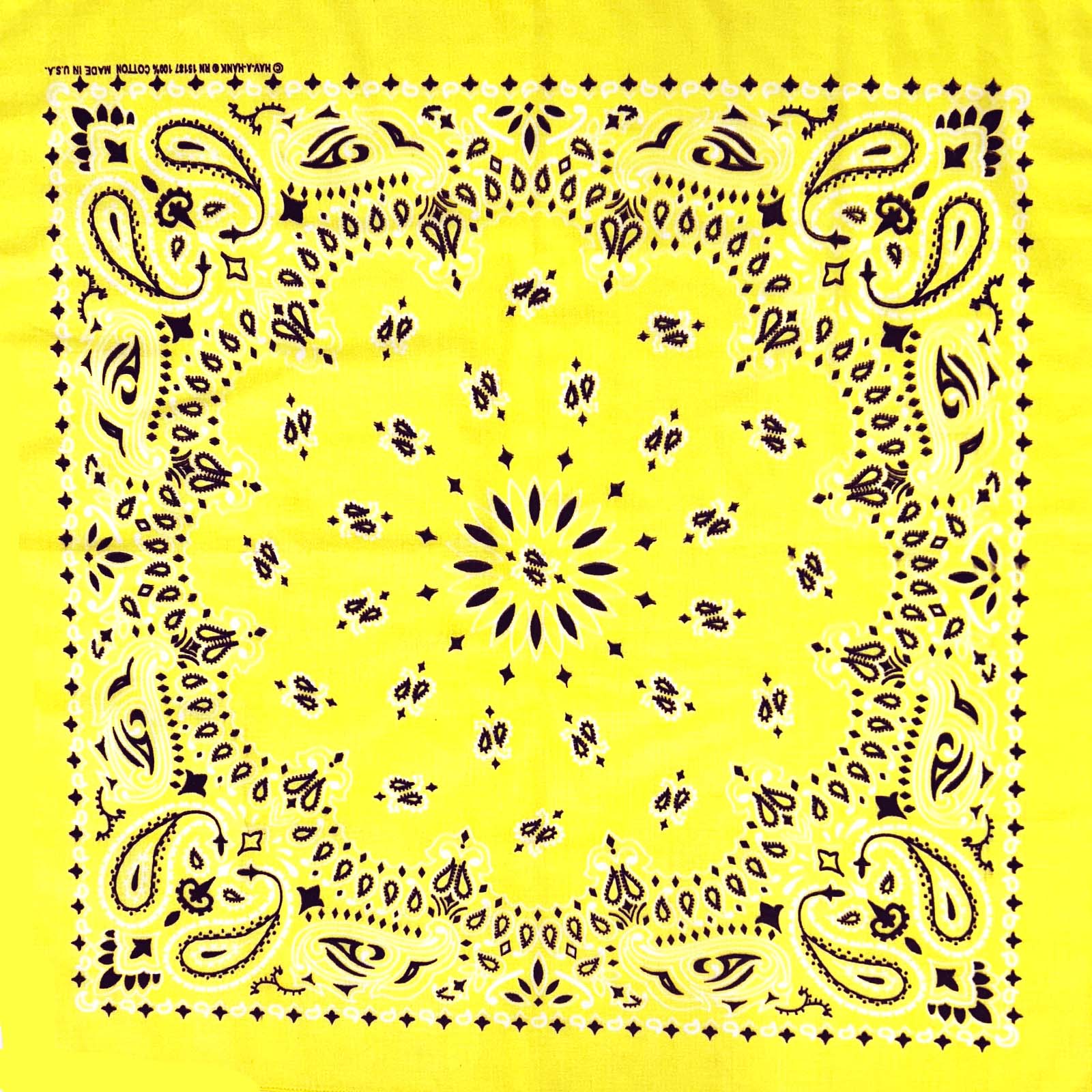 Paisley Western Cotton Bandana in Yellow - Rockmount