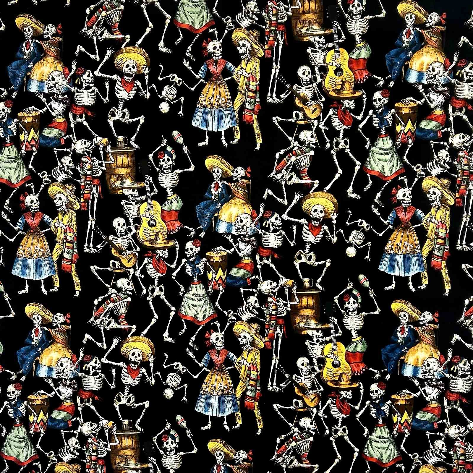 Day of the Dead Western Cotton Bandana in Black - Rockmount