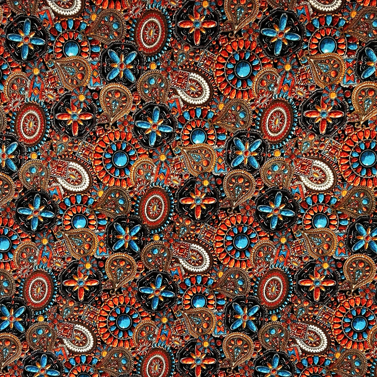 Concho Western Cotton Bandana in Brown