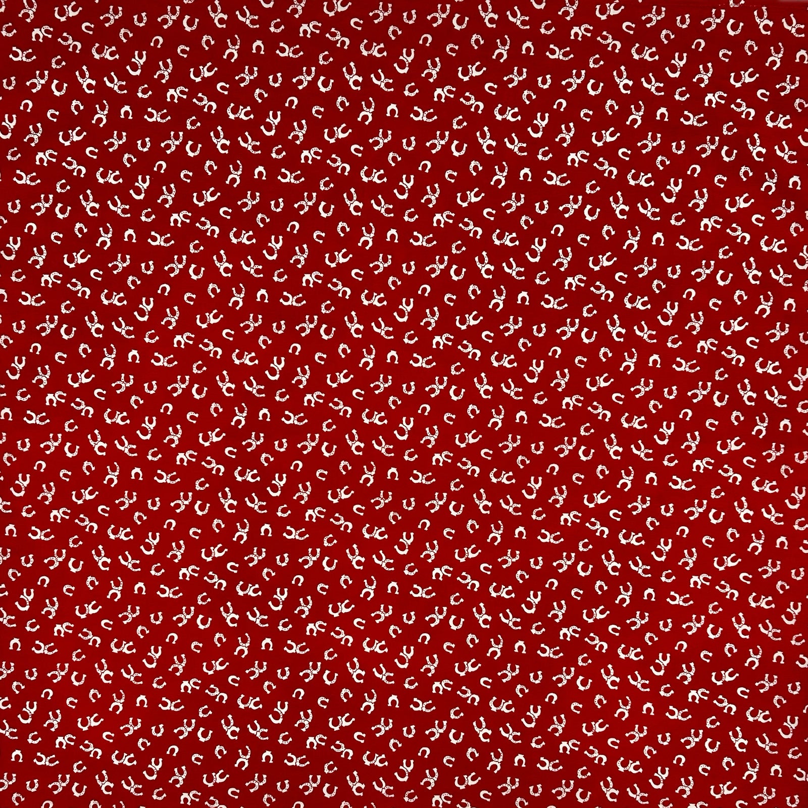 Lucky Horseshoes Western Cotton Bandana in Red