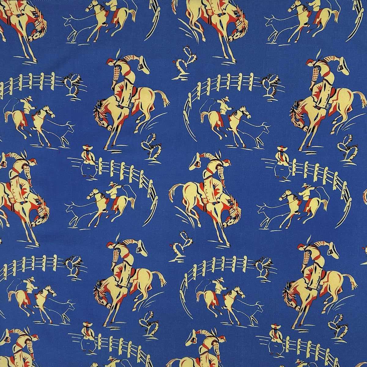 Vintage Rockmount Bronc Western Cotton Bandana in Blue - Rockmount