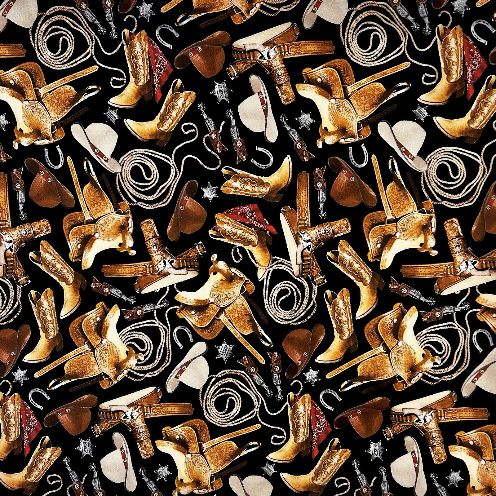 Saddles Western Cotton Bandana in Black