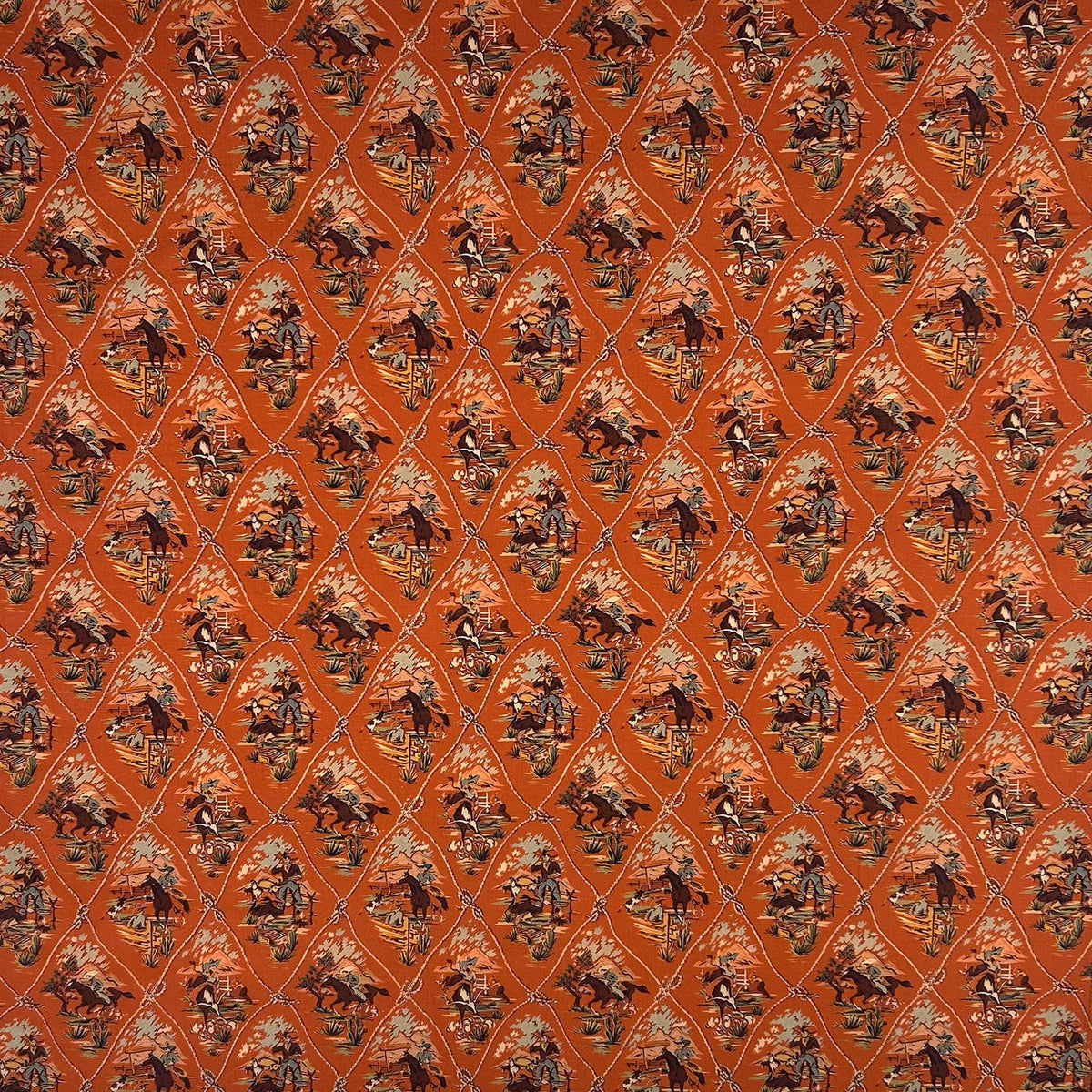 Vintage Western Cotton Bandana in Rust Red - Rockmount