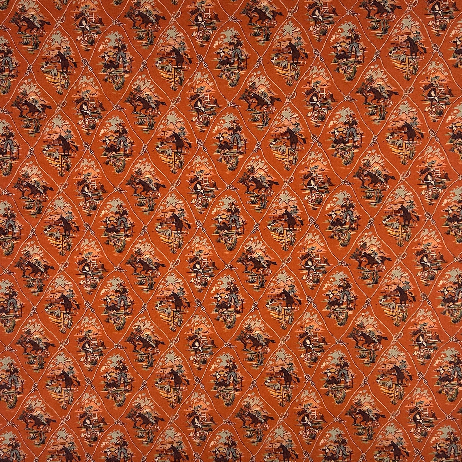 Vintage Western Cotton Bandana in Rust Red - Rockmount