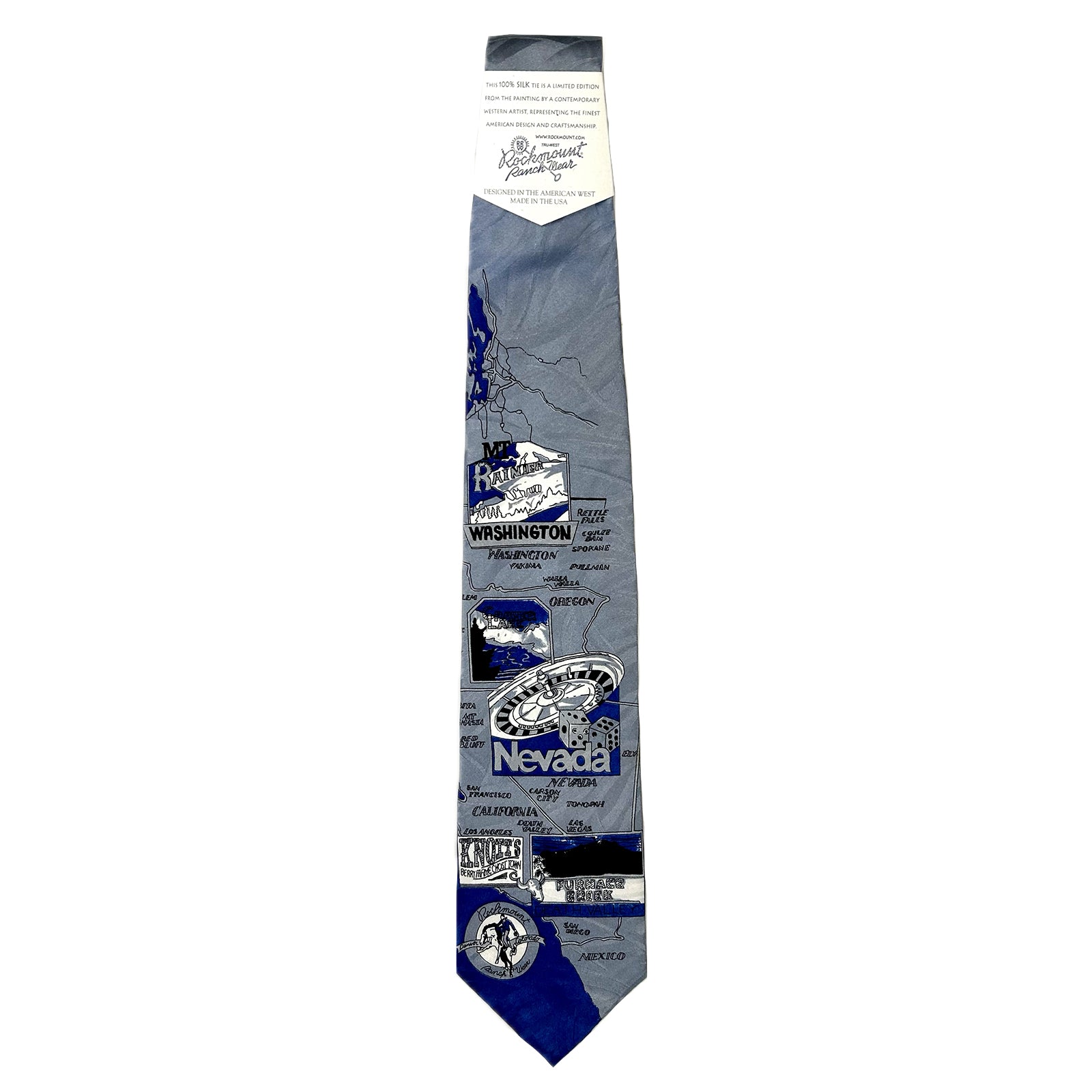 Limited-Edition West Coast Blue Silk Tie - Rockmount