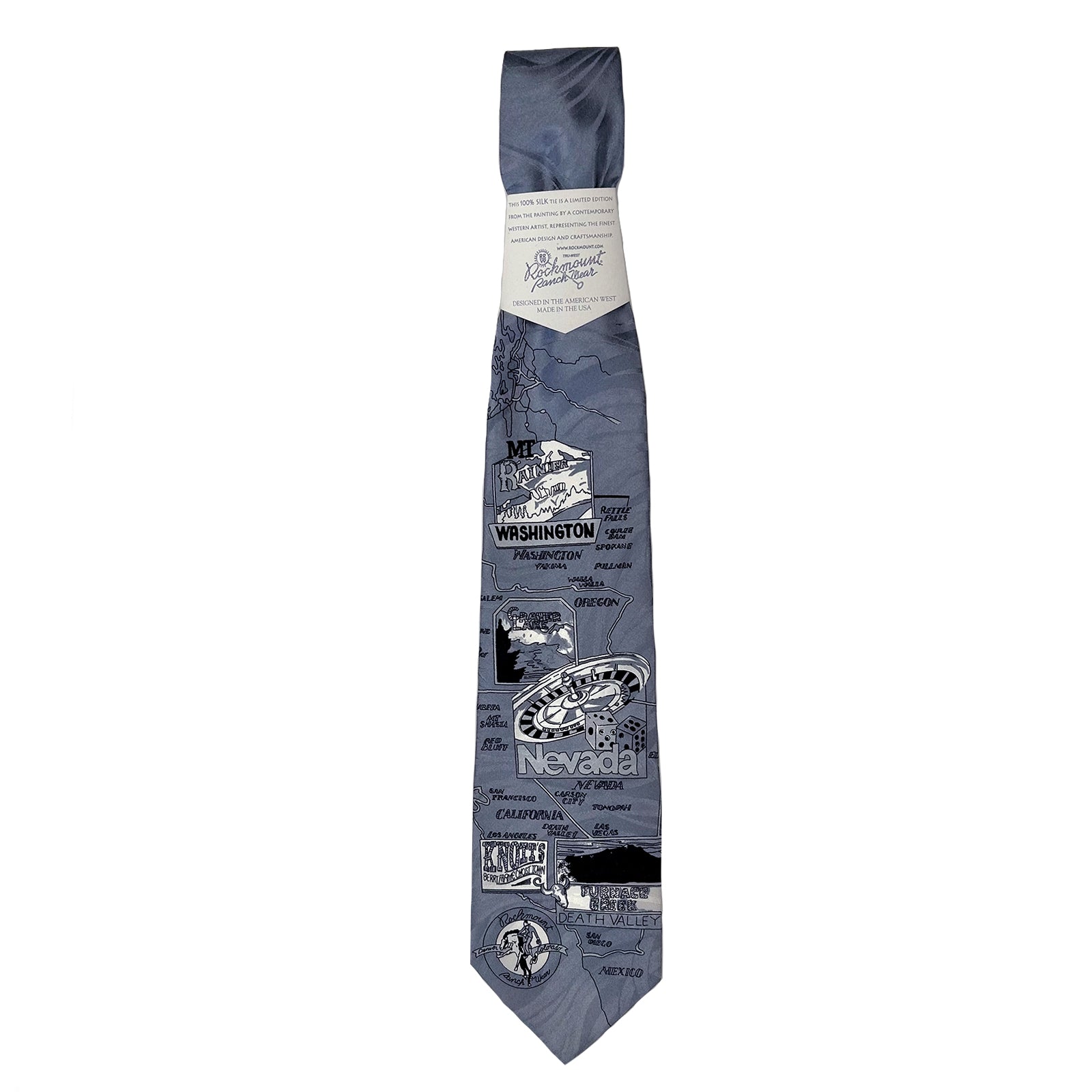 Limited-Edition West Coast Grey Silk Tie - Rockmount