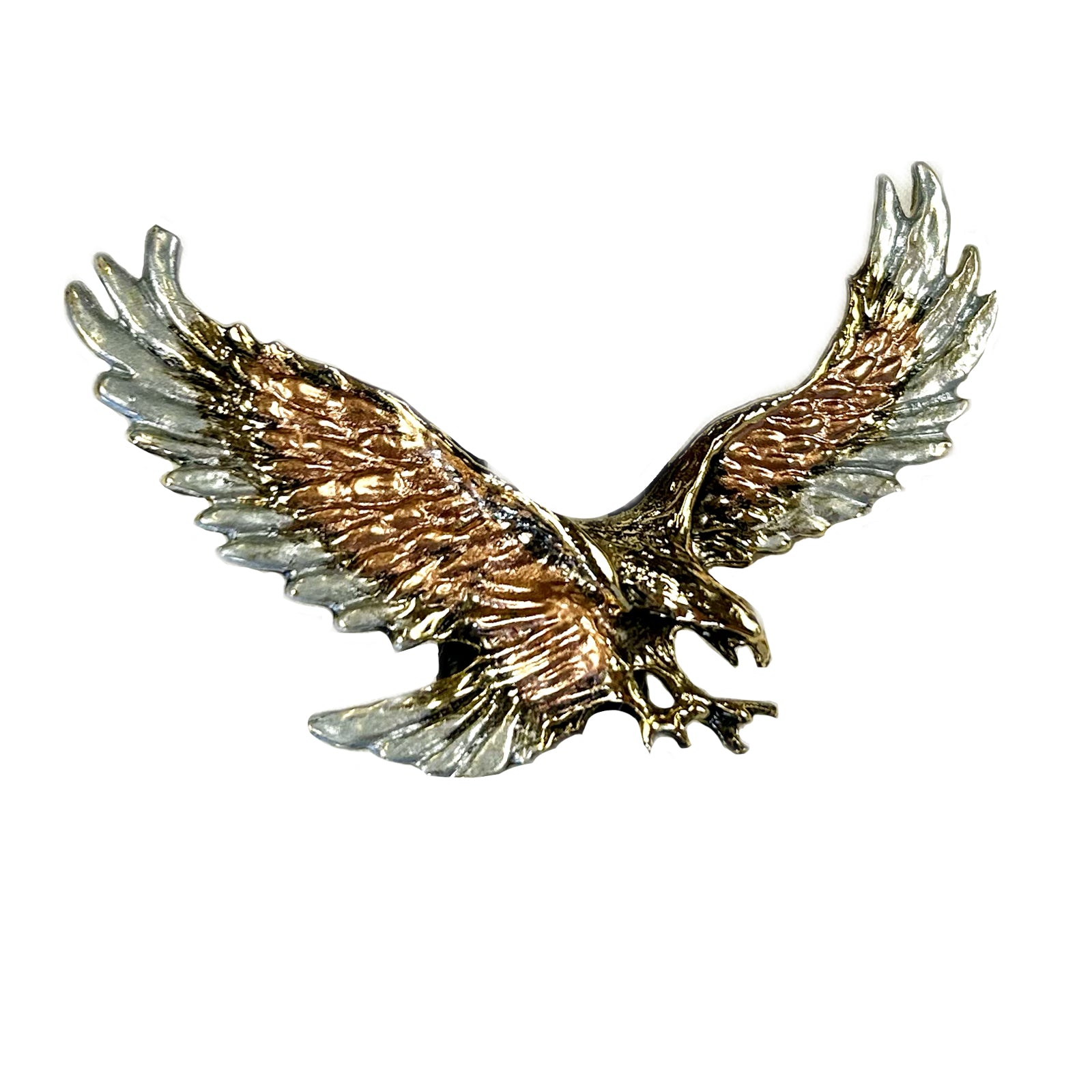 Silver & Gold Flying Eagle Western Bolo Tie - Rockmount