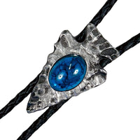 Silver Arrowhead with Turquoise Inlay Western Bolo Tie - Rockmount