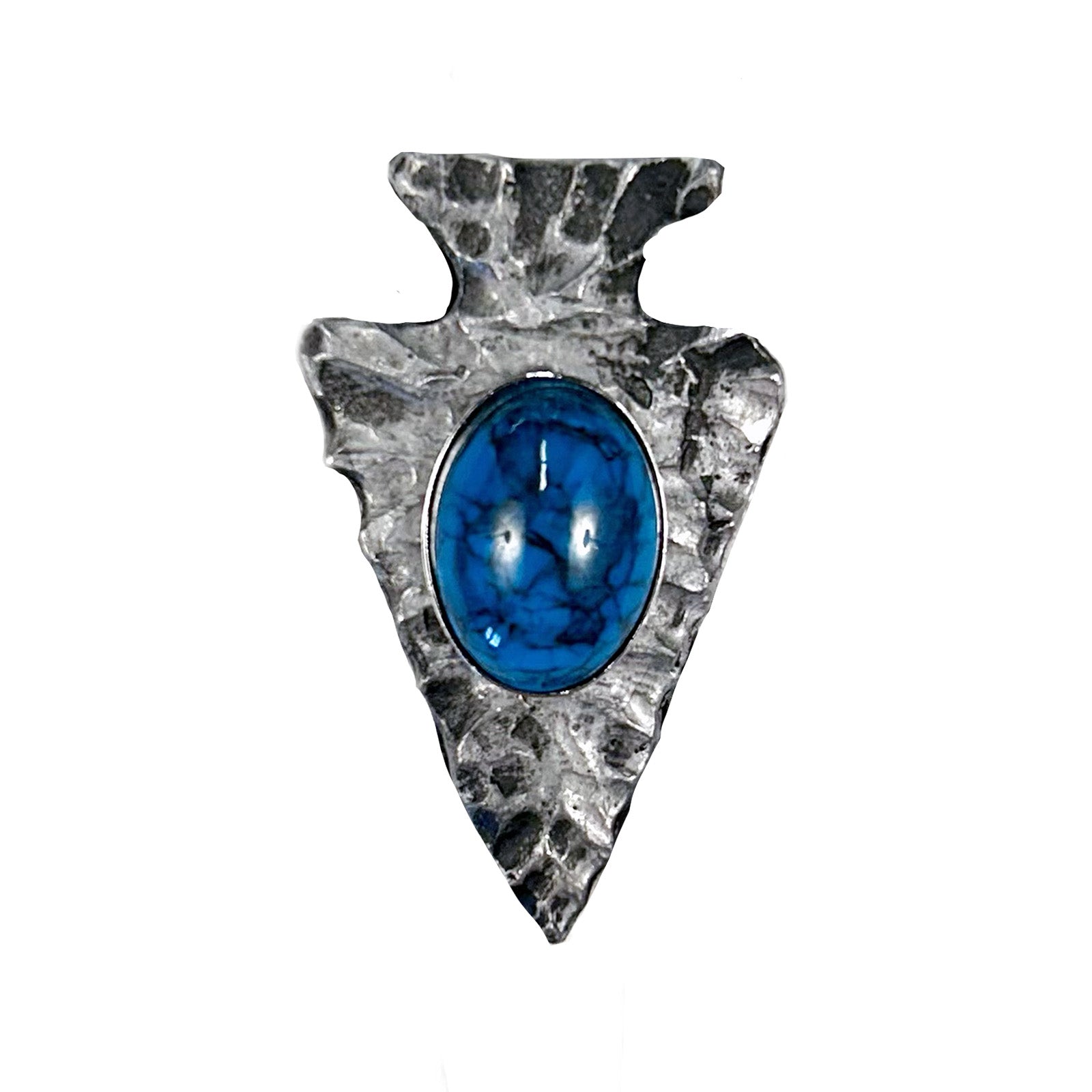 Silver Arrowhead with Turquoise Inlay Western Bolo Tie - Rockmount