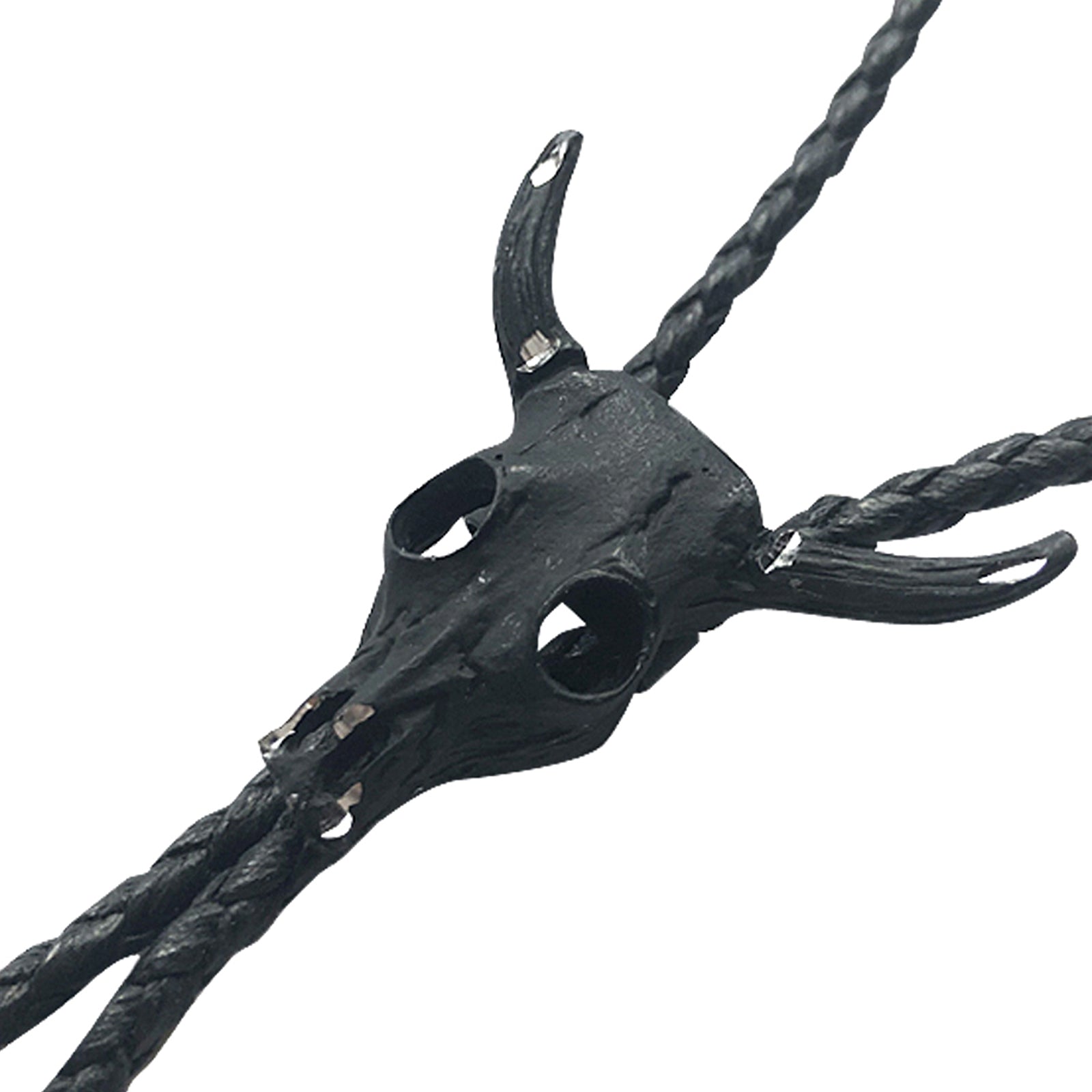 Charcoal Black Steer Skull Western Bolo Tie - Rockmount