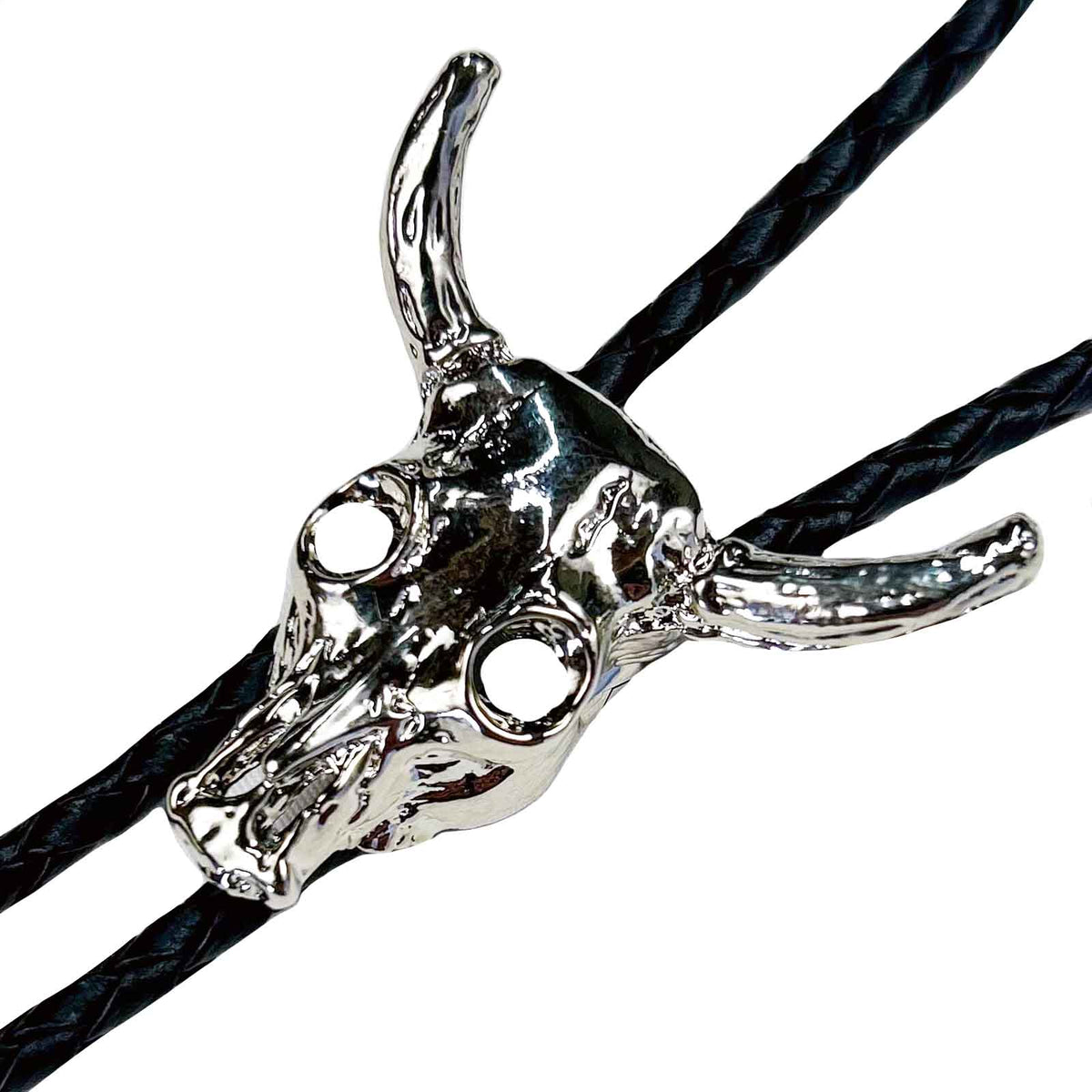 Silver Steer Skull Western Bolo Tie - Rockmount