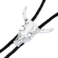 Ivory White Steer Skull Western Bolo Tie - Rockmount