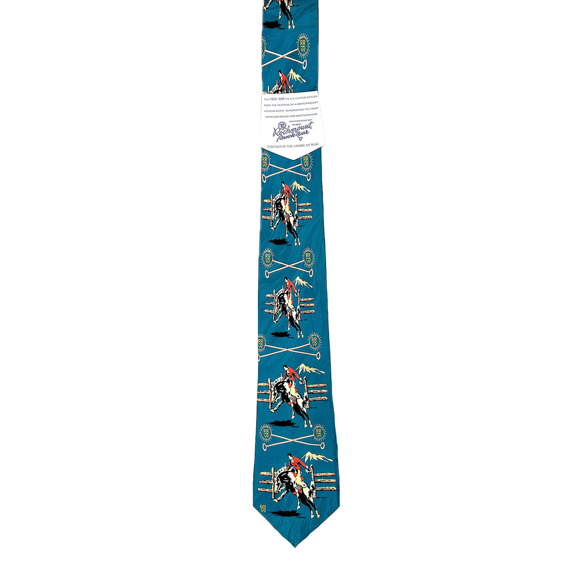 Broncs & Brands Blue Western Silk Tie - Rockmount