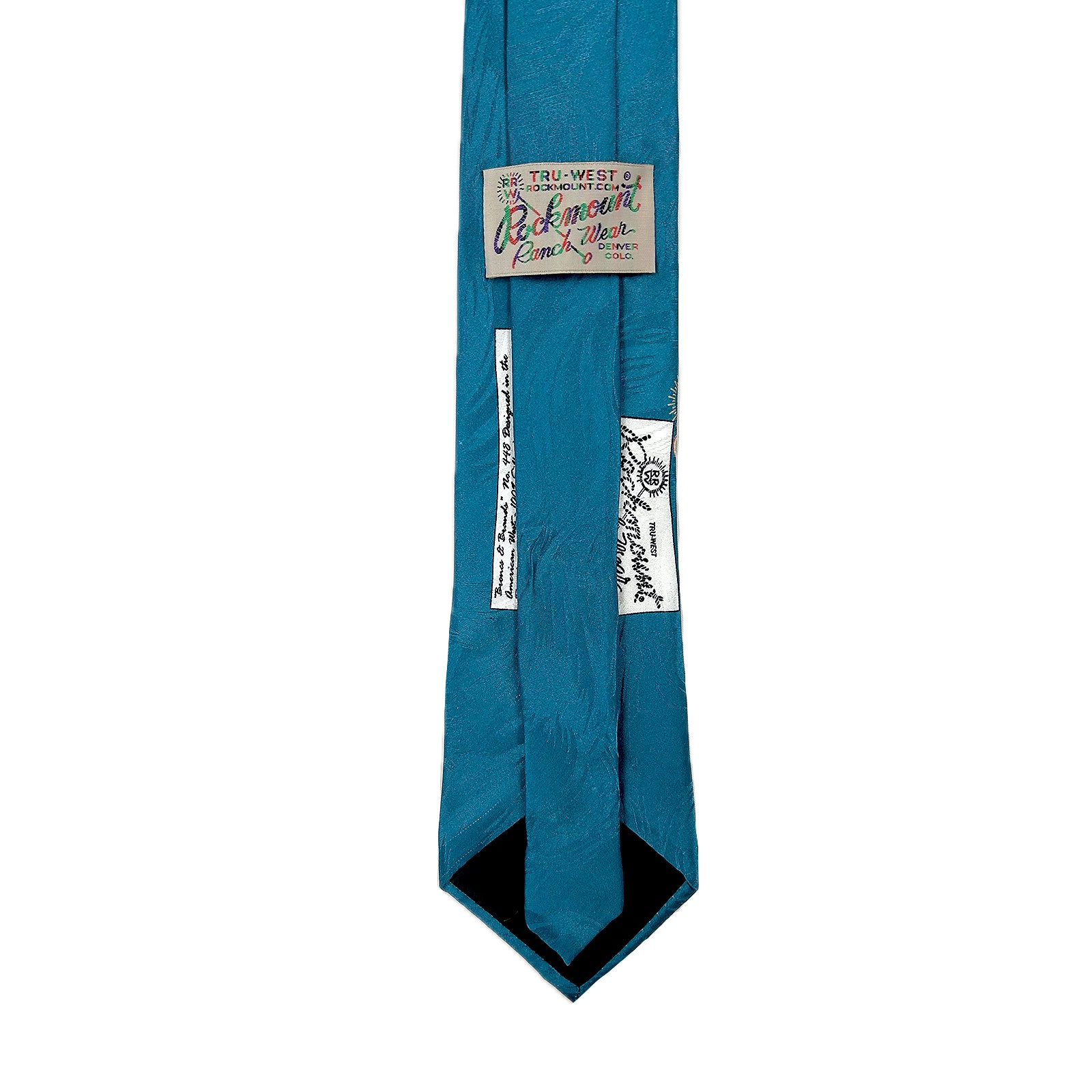 Broncs & Brands Blue Western Silk Tie - Rockmount