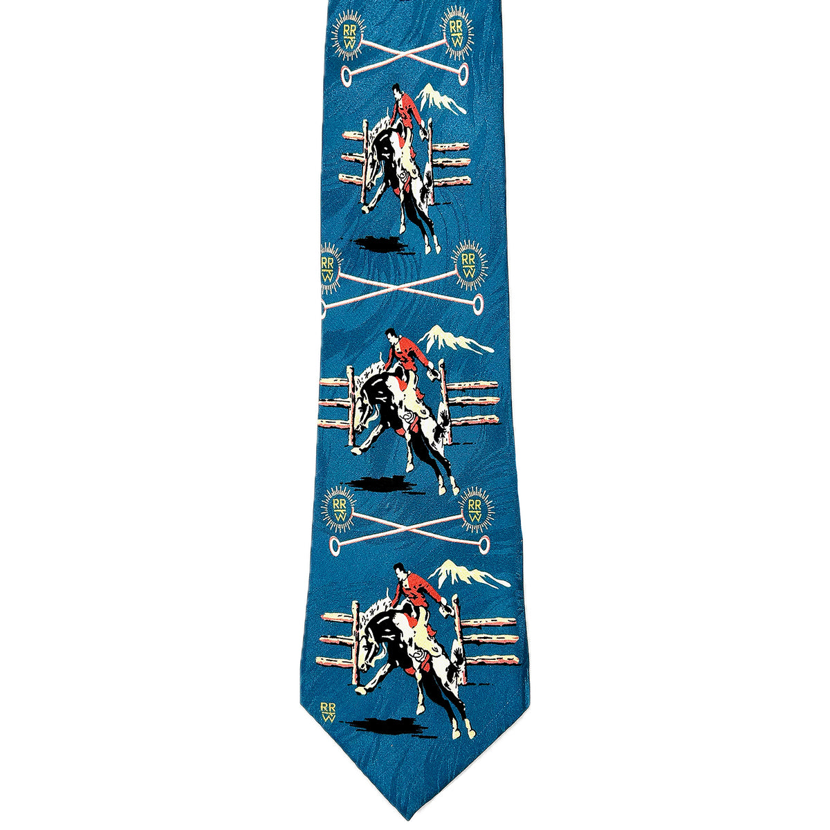 Broncs & Brands Blue Western Silk Tie - Rockmount