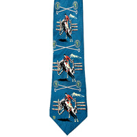 Broncs & Brands Blue Western Silk Tie - Rockmount