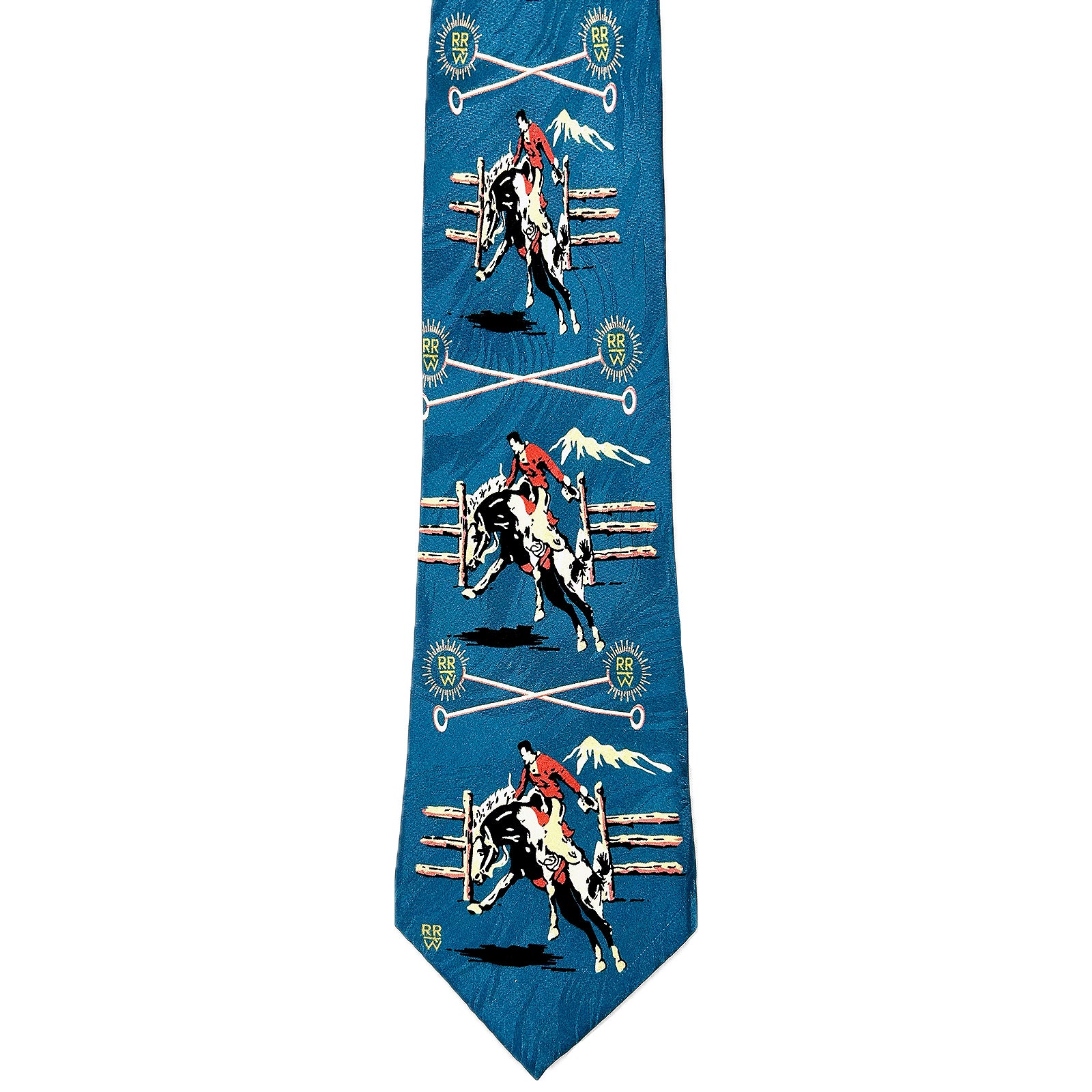 Broncs & Brands Blue Western Silk Tie - Rockmount