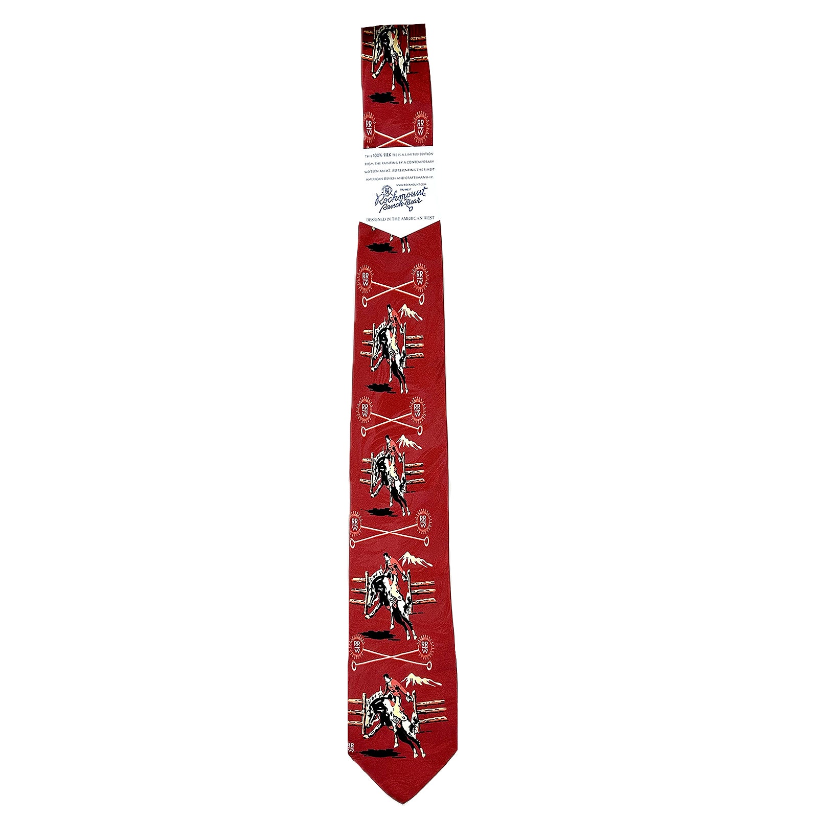 Broncs & Brands Red Western Silk Tie - Rockmount