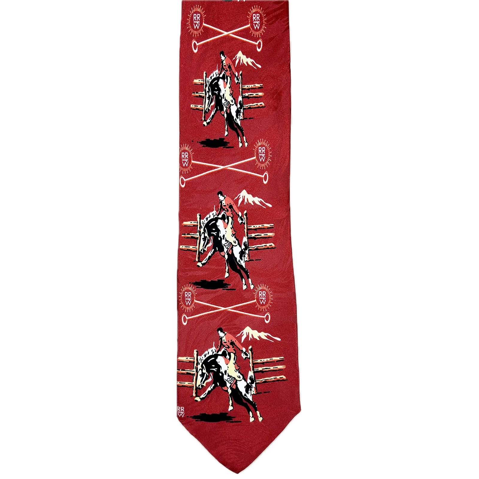 Broncs & Brands Red Western Silk Tie - Rockmount