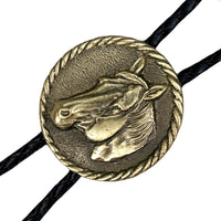 Brass Horsehead Western Bolo Tie - Rockmount