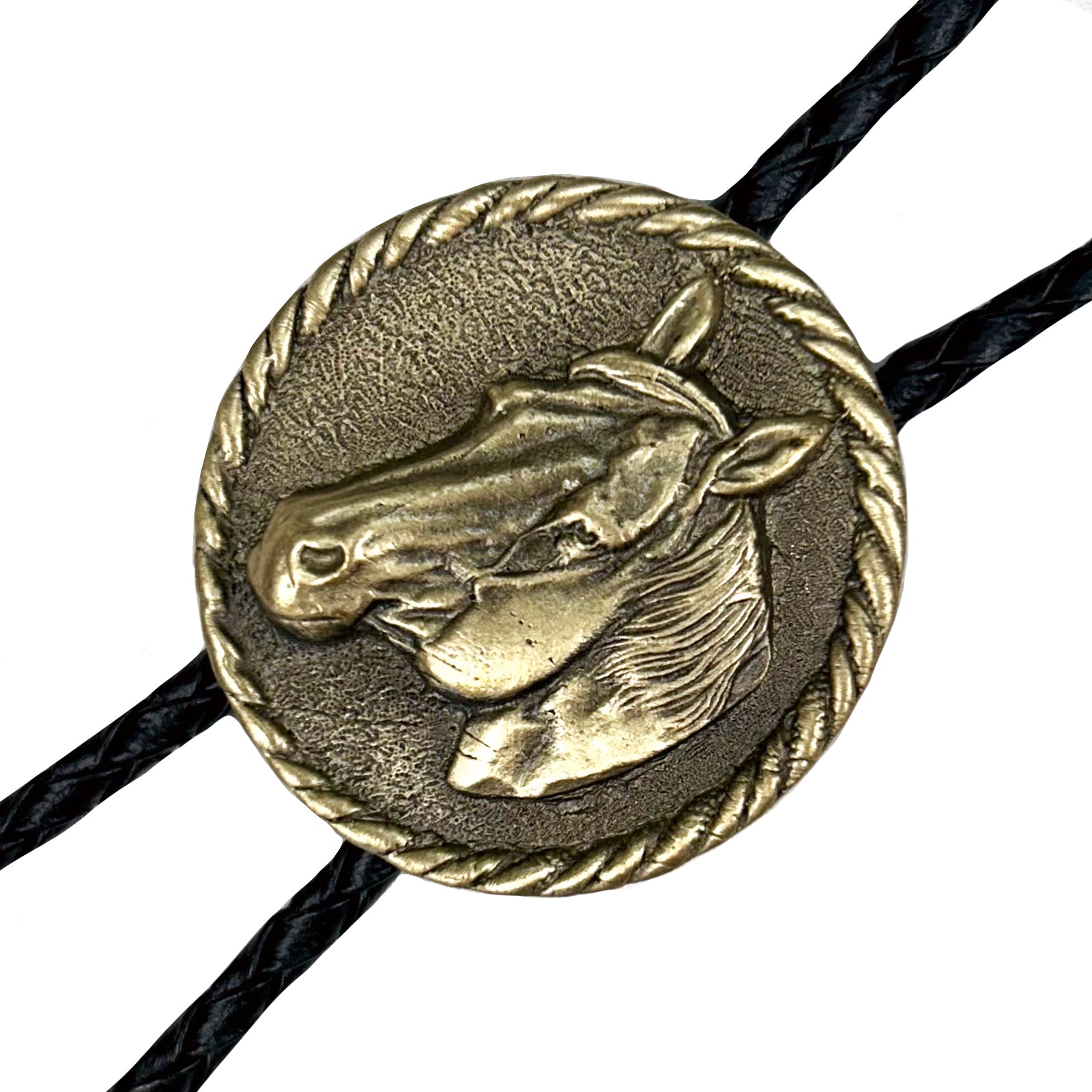 Brass Horsehead Western Bolo Tie - Rockmount