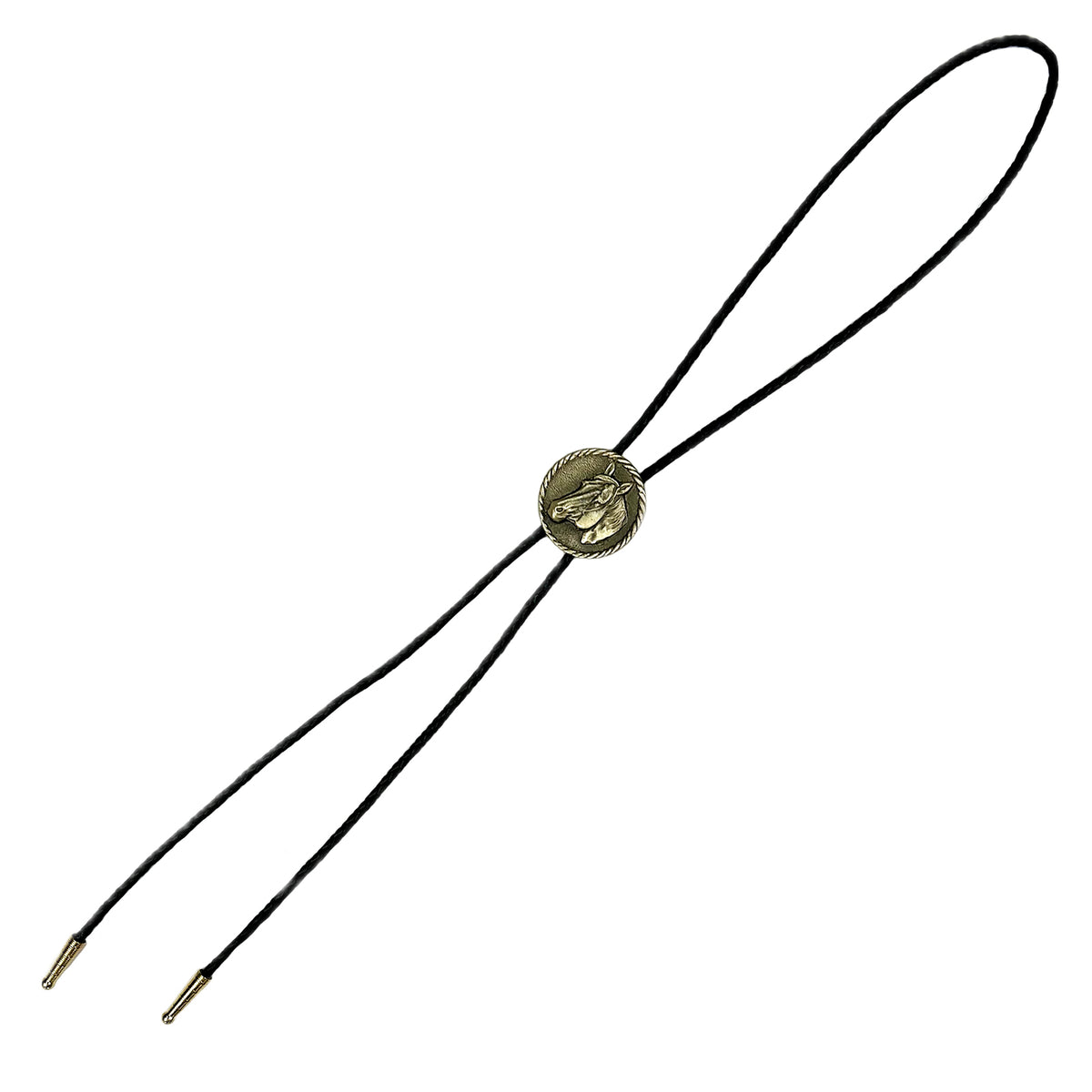 Brass Horsehead Western Bolo Tie - Rockmount
