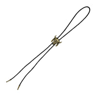 Brass Steer Skull with Feathers Western Bolo Tie - Rockmount