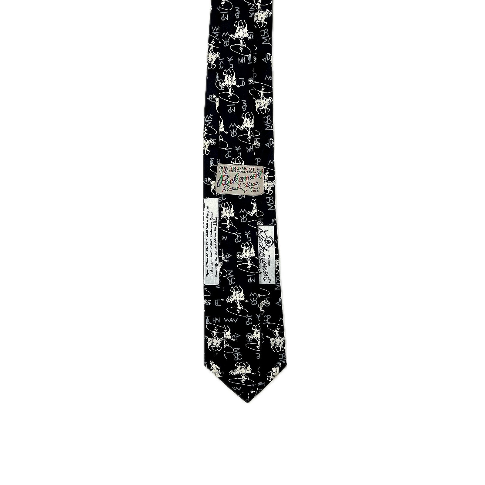 Roper & Brands Black Western Silk Tie - Rockmount