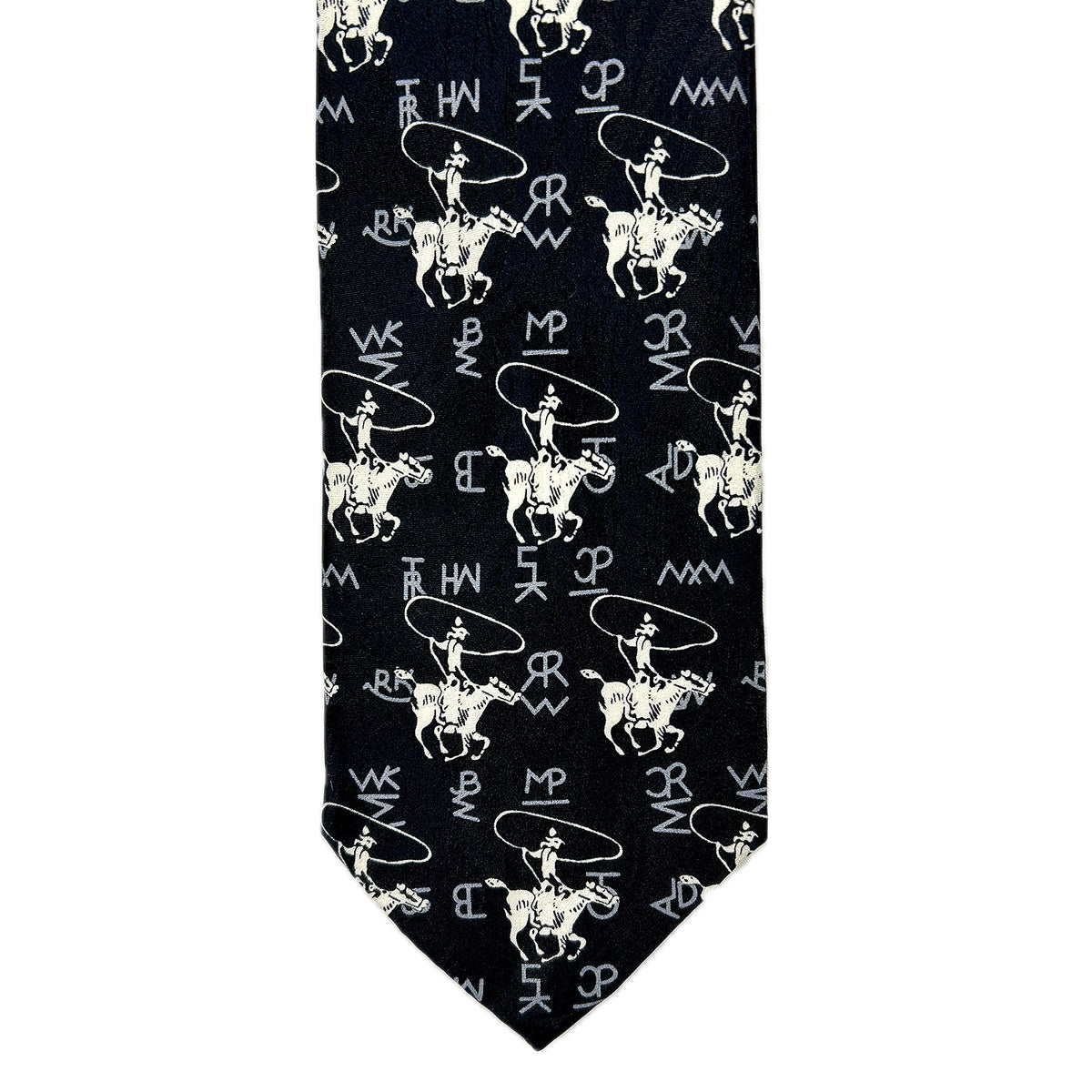 Roper & Brands Black Western Silk Tie - Rockmount
