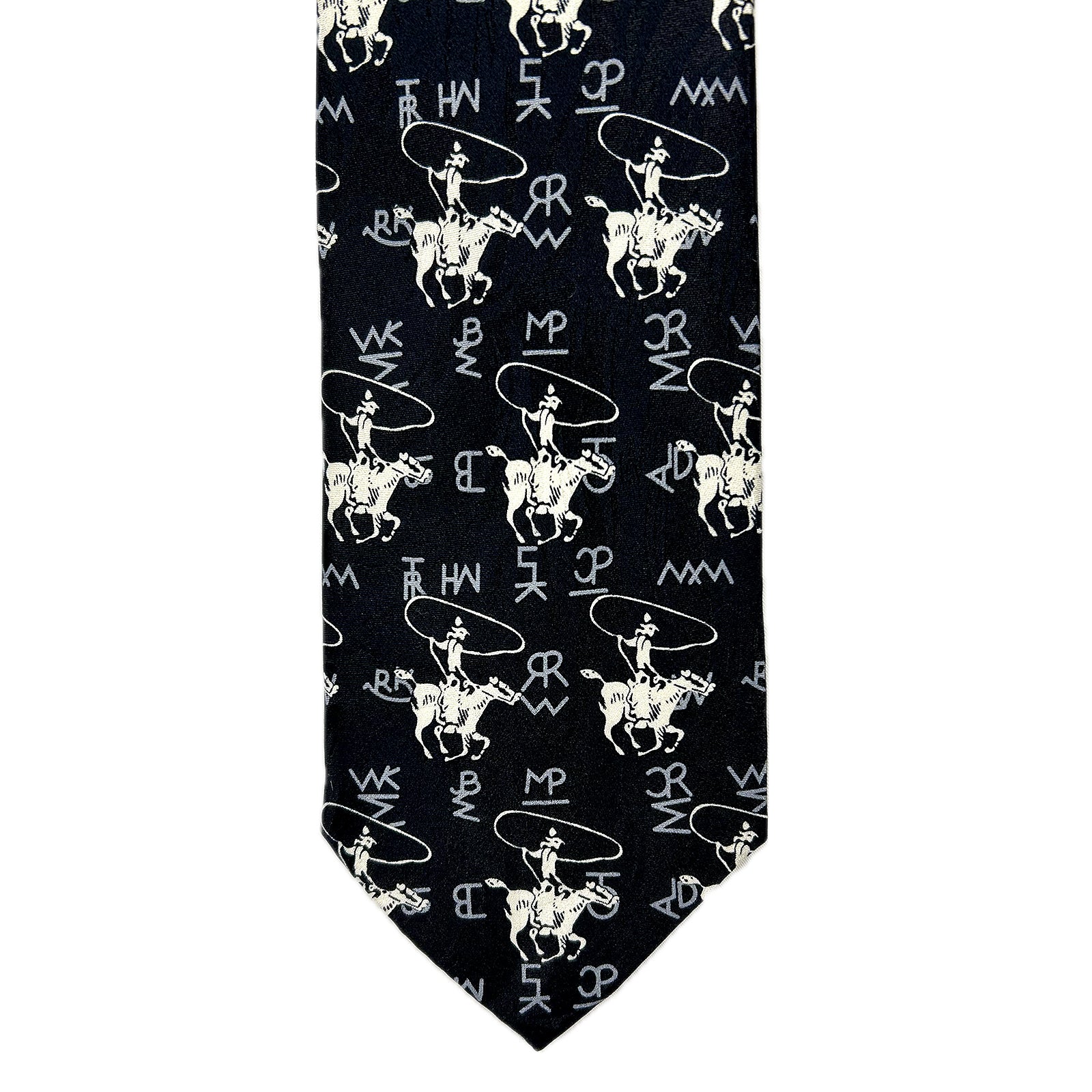 Roper & Brands Black Western Silk Tie - Rockmount