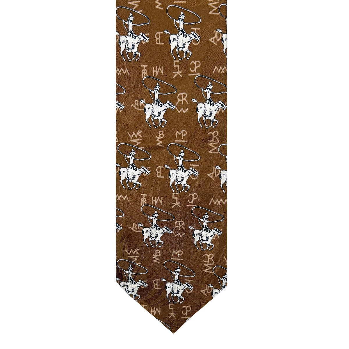 Roper & Brands Brown Western Silk Tie - Rockmount